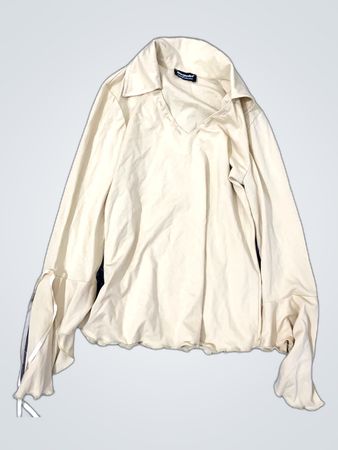 Cream Ruffle Sleeve Blouse