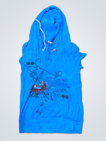 Lovesick Blue Sleeveless Hoodie
