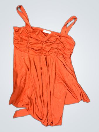 Zara Orange Ruched Mini Dress