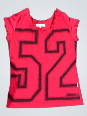 Red Sleeveless Top with Number 52