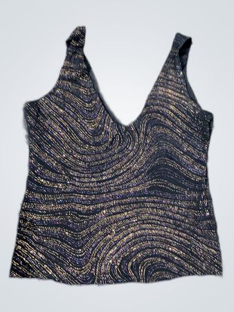 Zara Shimmering V-Neck Tank Top