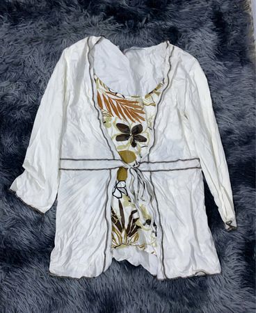 White Long-Sleeve Blouse