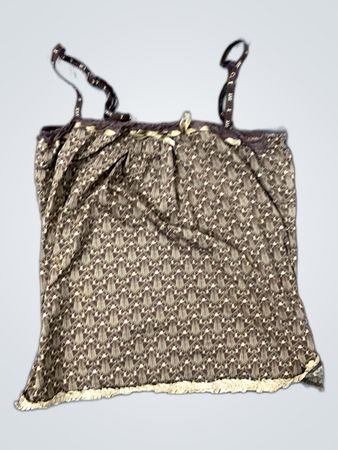 Brown Printed Silk Camisole