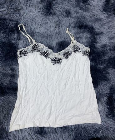 White Camisole with Lace Trim