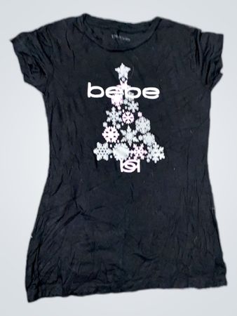 bebe Printed Christmas Tree T-Shirt