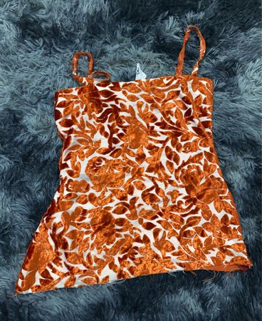 Orange Velvet Tank Top
