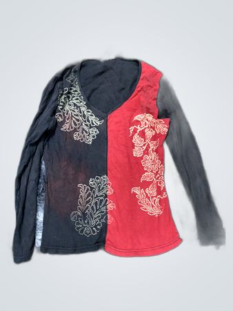 Mango Embroidered Long-Sleeve Blouse