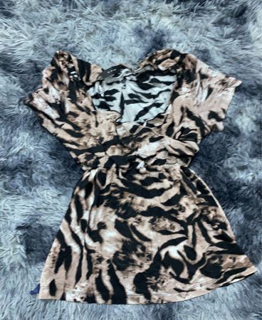 ASOS Design Animal Print Wrap Mini Dress
