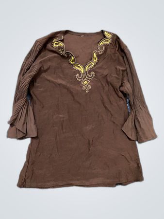 Brown Long-Sleeve Top