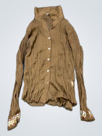 Unbranded Pleated Button-Down Blouse