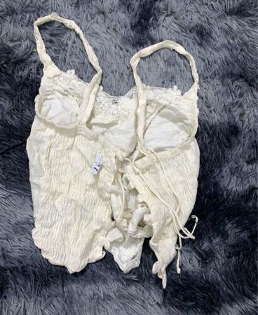 White Lace Trim Camisole Top