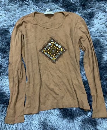 Unbranded Beige Embroidered Knit Sweater
