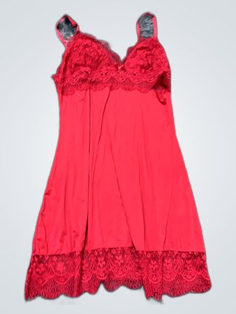 Red Lace Trim Chemise