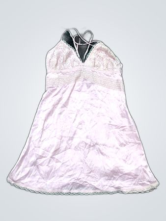 Pink Lace Trim Slip Dress