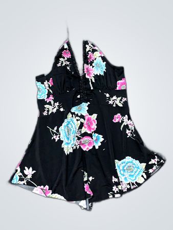Unbranded Floral Print Halter Mini Dress