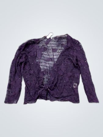 Purple Sheer Sequined Cardigan