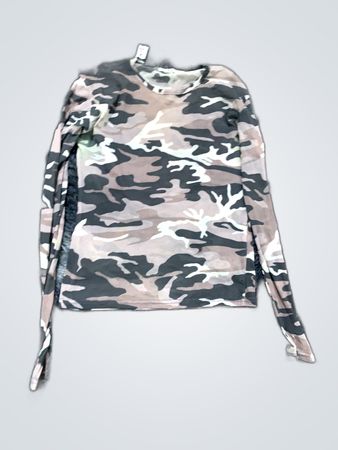 Camo Long Sleeve Knit Top