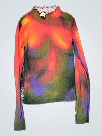 Multicolor Tie-Dye Turtleneck Sweater