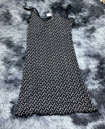 Zara Black and White Houndstooth Slip Dress