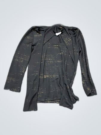 Unbranded Black Knit Cardigan with Gold Threading