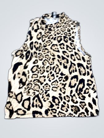 Leopard Print Mock Neck Tank Top