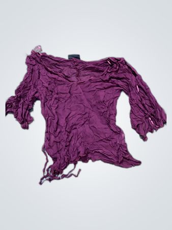 Purple Draped Ruffle Blouse