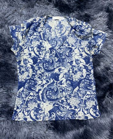 Printed Wrap Blouse