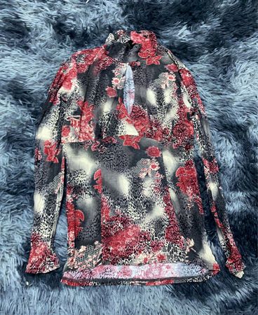 Blouse with Floral and Animal Print