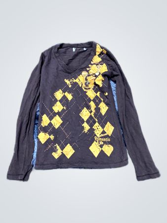 Unbranded Graphic Long Sleeve V-Neck T-Shirt