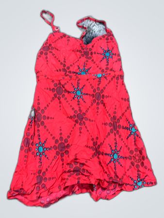 Unbranded Red Geometric Patterned Slip Dress