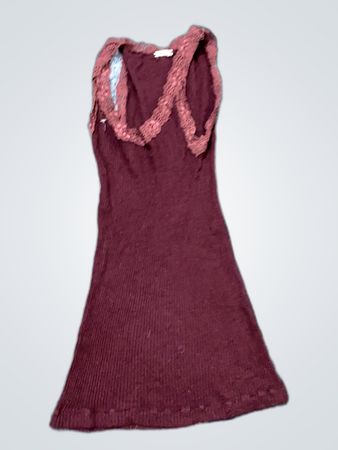 Maroon Knit Dress