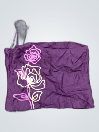 Purple Spaghetti Strap Top with Rose Design