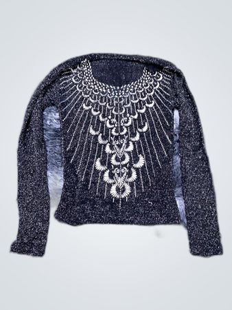 Unbranded Black Beaded Knit Cardigan