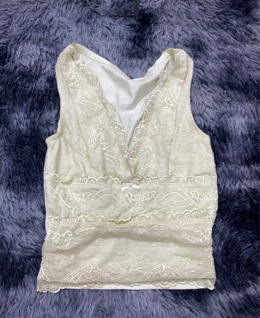 Unbranded White Lace Camisole Top