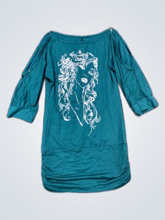 Green Graphic T-Shirt Dress