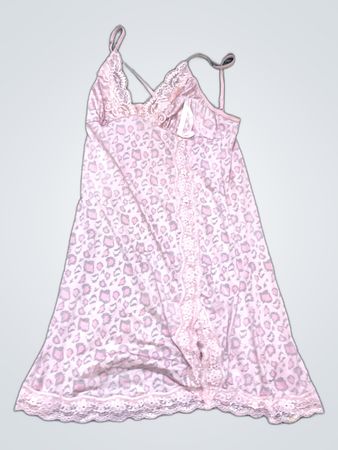 Pink Leopard Print Lace Slip Dress