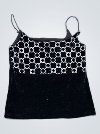 Unbranded Black Velvet Chain Camisole Top