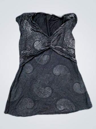 Black Sequined Paisley Twist Blouse
