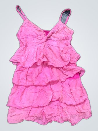 Pink Tiered Ruffle Mini Dress