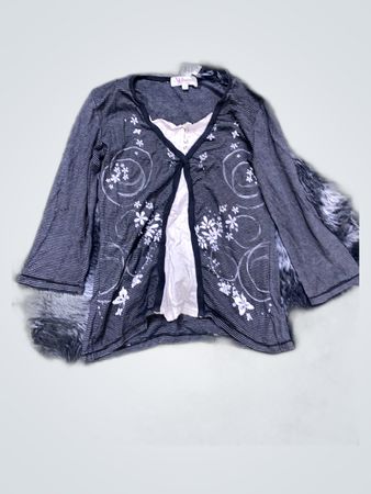 Gray Long-Sleeve Cardigan