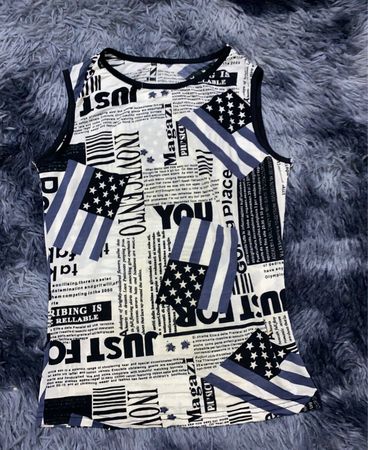 Graphic Newspaper Print Tank Top