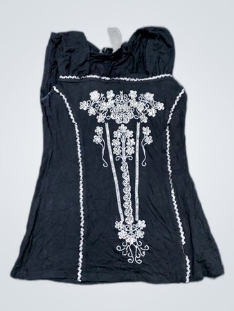 Embroidered Lace Trim Camisole Top