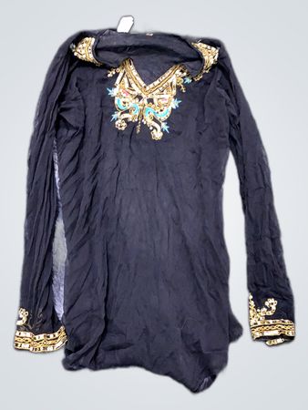 Black Embellished Long Sleeve Top