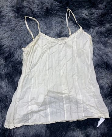 White Lace Trim Camisole Top