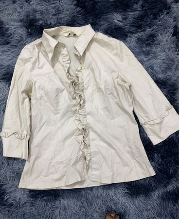 White Ruffled Blouse