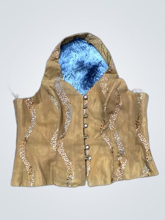 Unbranded Gold Sequin Halter Corset Top