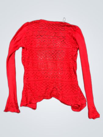 Unbranded Red Lace Knit Cardigan