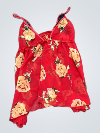 Red Floral Slip Dress