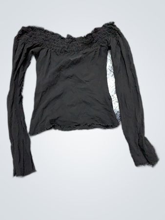 Unbranded Black Off-Shoulder Ruffle Blouse
