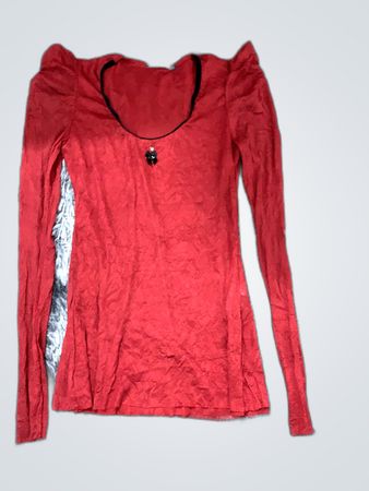 Zara Red Puff Sleeve Blouse